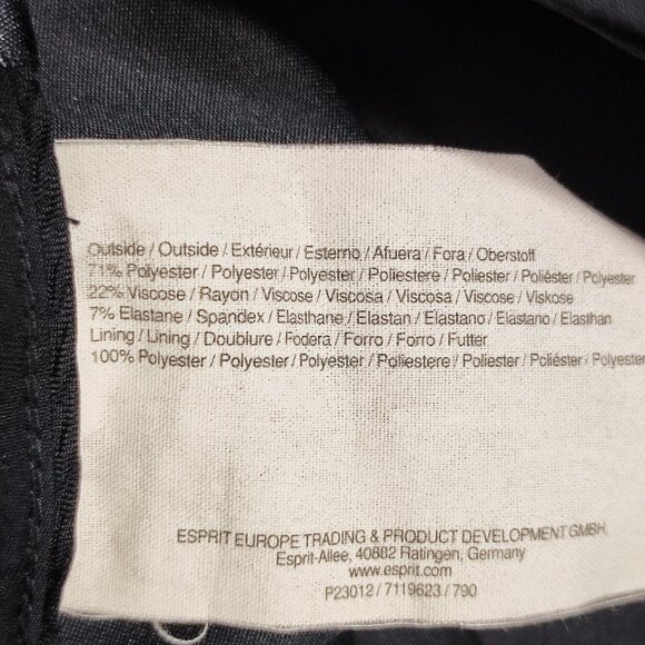 Vintage Esprit pencil midi skirt women's size 6 grey with stripes pattern - Picture 6 of 12